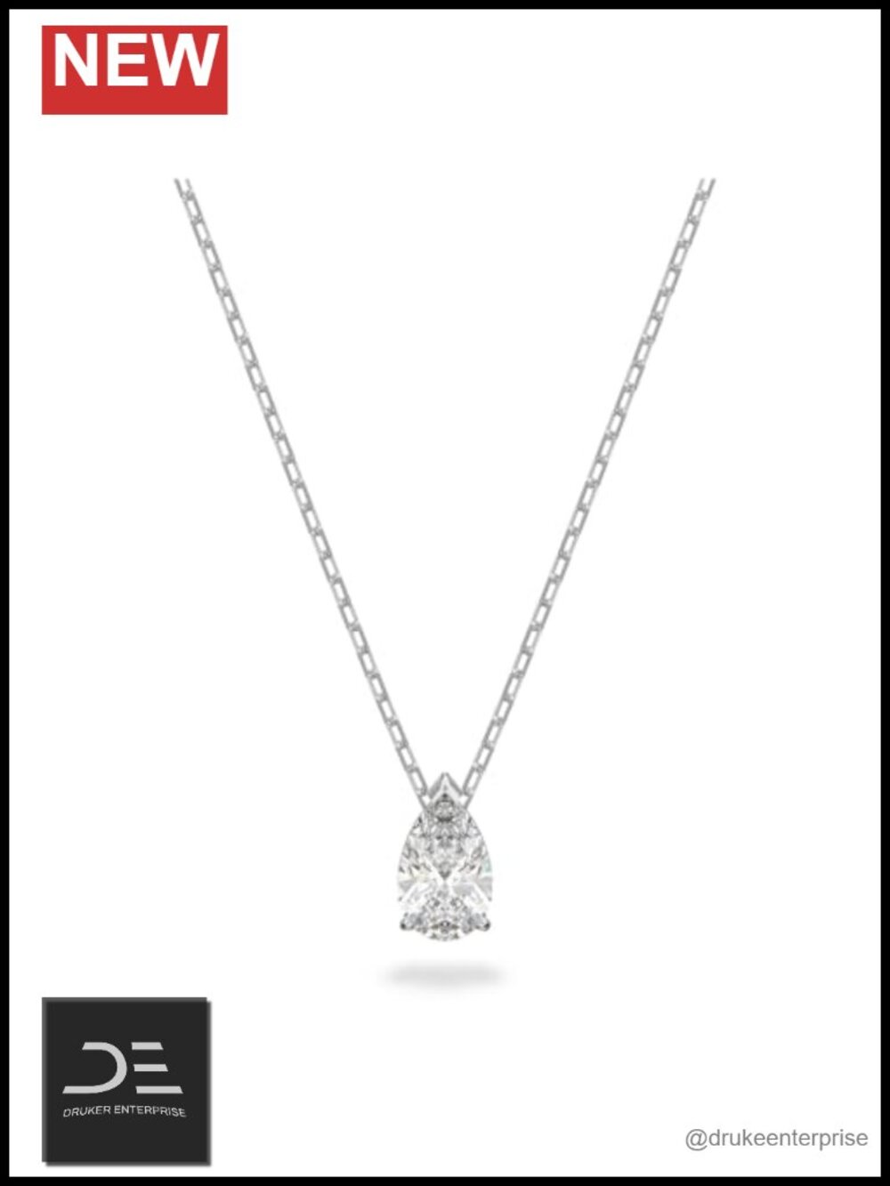 Swarovski Attract Crystal Necklace 14.8in Rhodium Plated Lobster Clasp